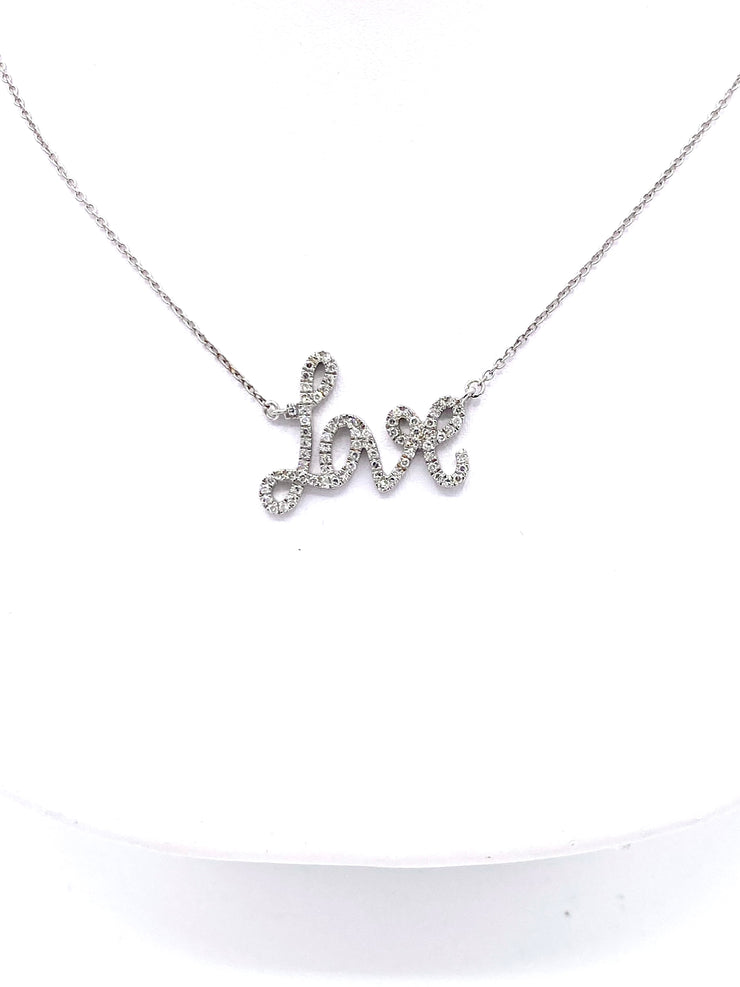 Script Diamond Love Necklace
