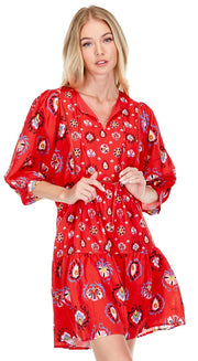 Front Yoked Tiered Dress