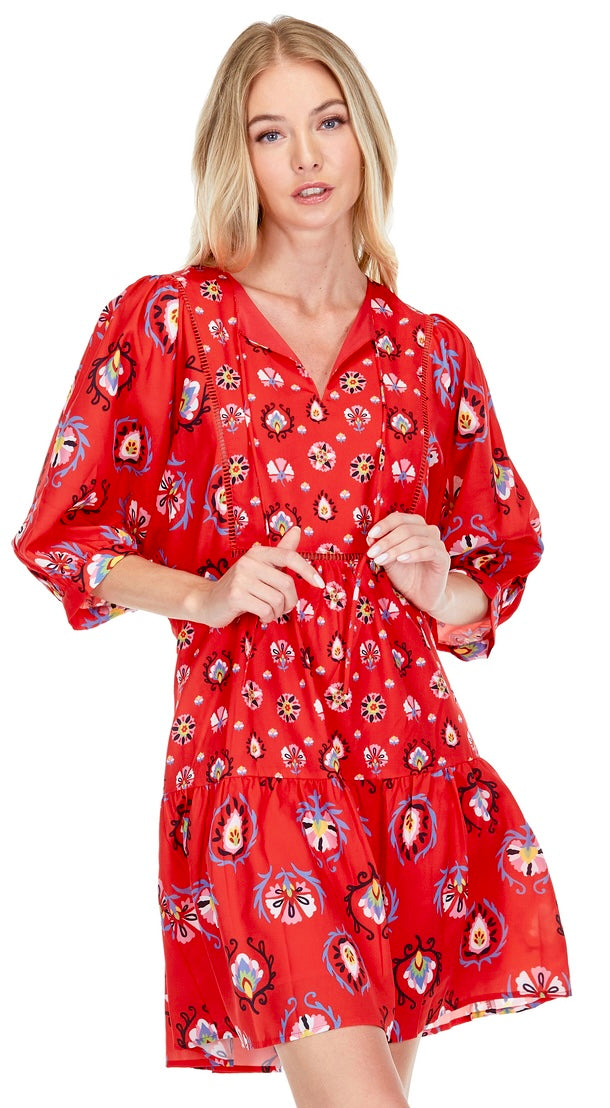 Front Yoked Tiered Dress