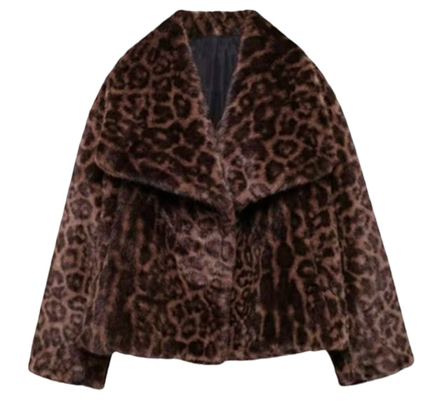 Faux Fur Leopard Jacket