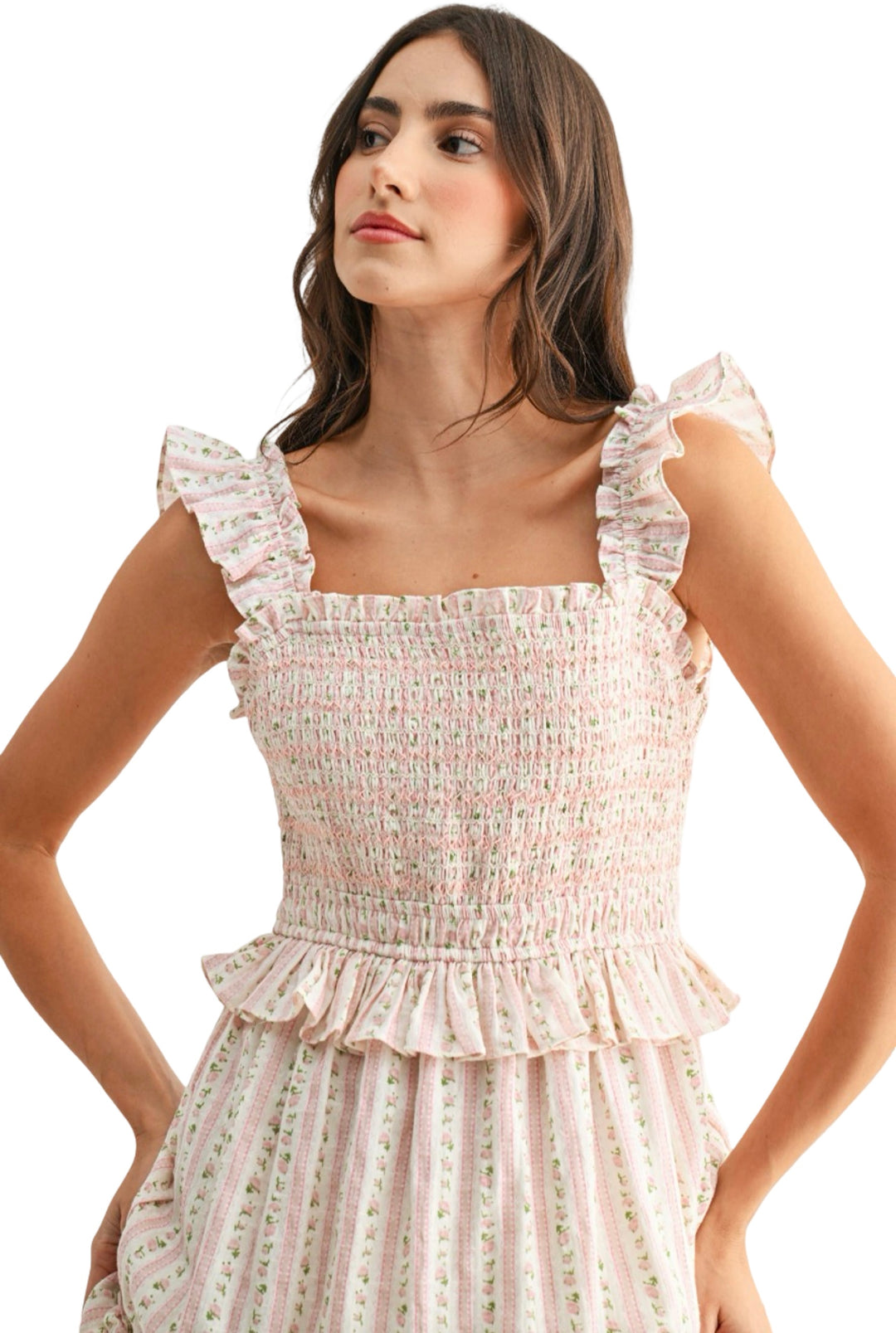 smock tiered maxi dress Tiered Maxi Dress with Smocked Bodice – RainTree Boutique
