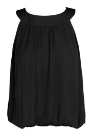 Wide Round Neck Billowy Sleeveless Top