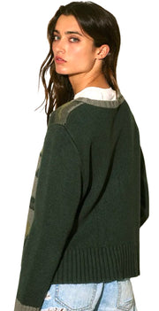 Color Block Camo Sweater