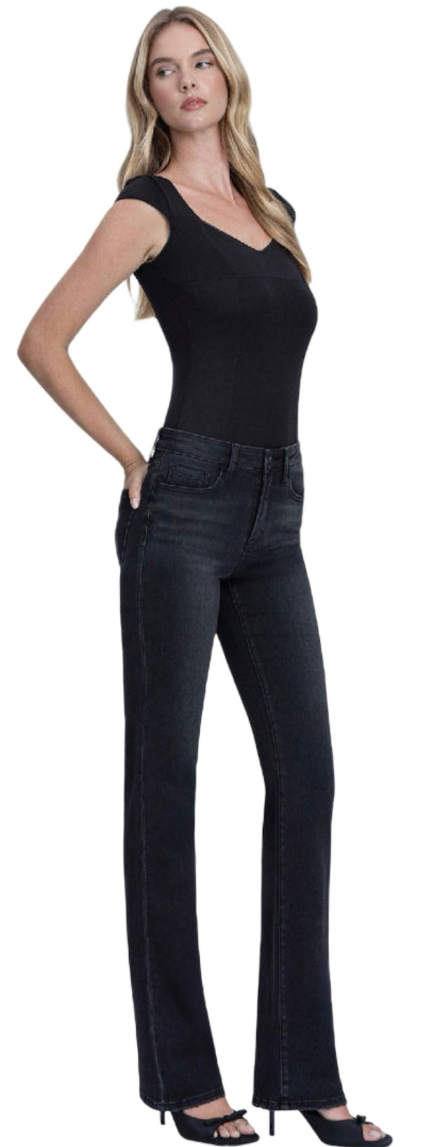 HIGH RISE FULL LENGTH BOOTCUT JEANS
