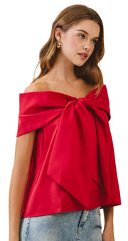 Bow Accented Off The Shoulder Top