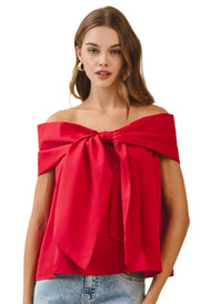Bow Accented Off The Shoulder Top
