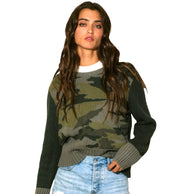 Color Block Camo Sweater