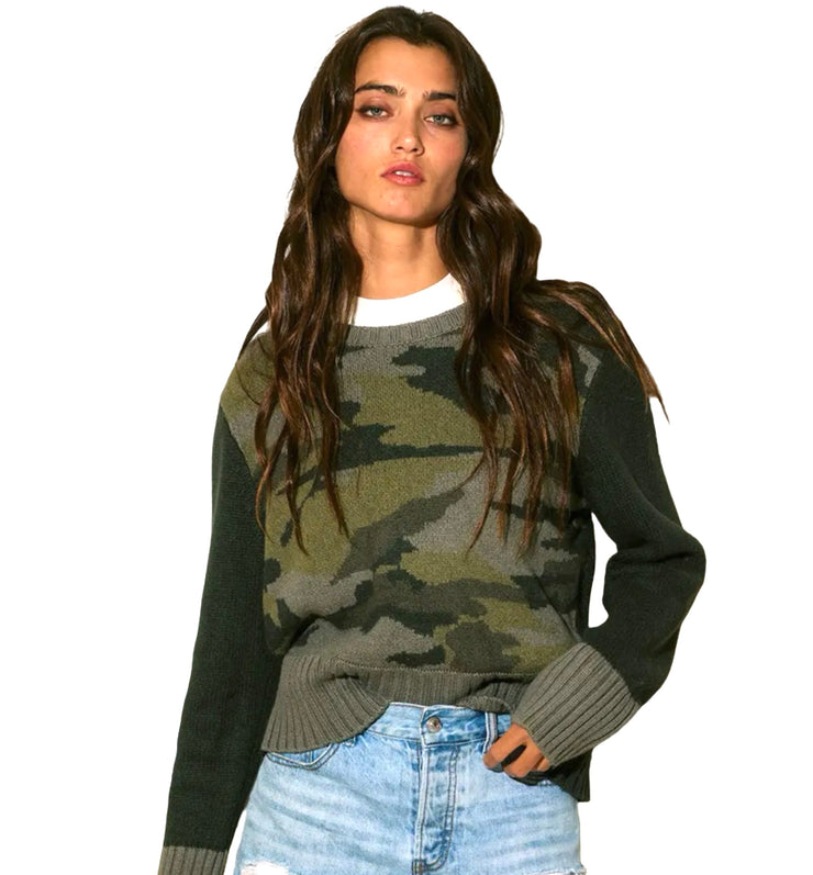 Color Block Camo Sweater