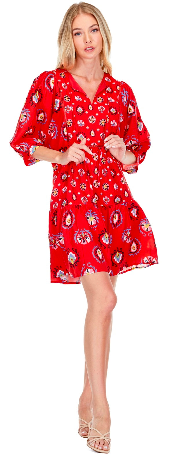 Front Yoked Tiered Dress