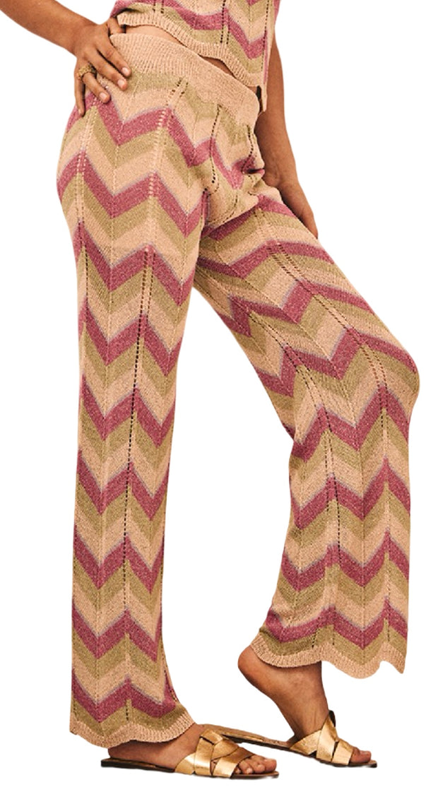 Jacquard ZigZag Knitted Pants