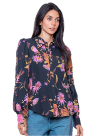 Floral Print L/S Button Down Top