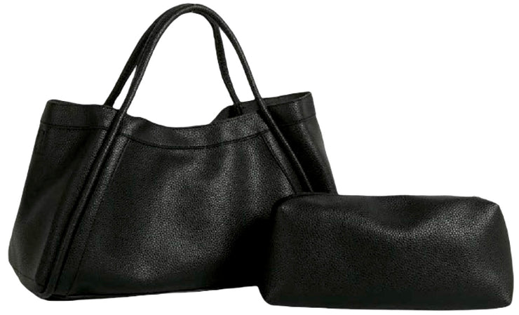 Structured Pebbled Tote Set
