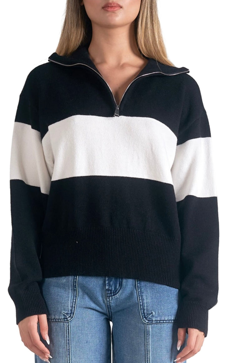 Zip Collared  Pullover