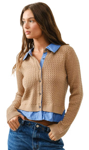 Cable Mixed Media Cardigan