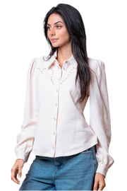 Long Sleeve w/ Stud Detail Blouse