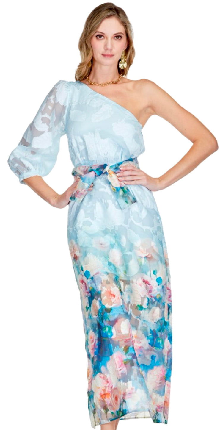 One Shoulder Floral Dress