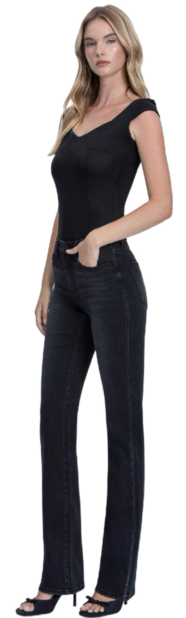 HIGH RISE FULL LENGTH BOOTCUT JEANS