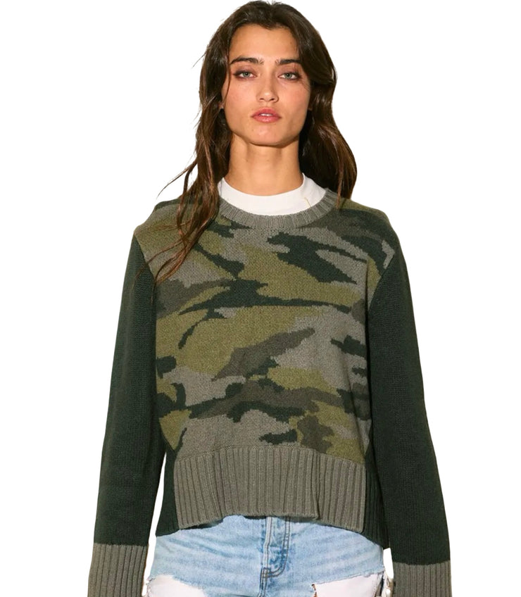 Color Block Camo Sweater