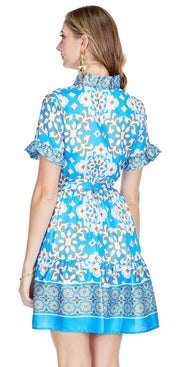 Kaleidoscope Ruffle Trim Dress