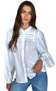 Woven Cotton Button Down Top