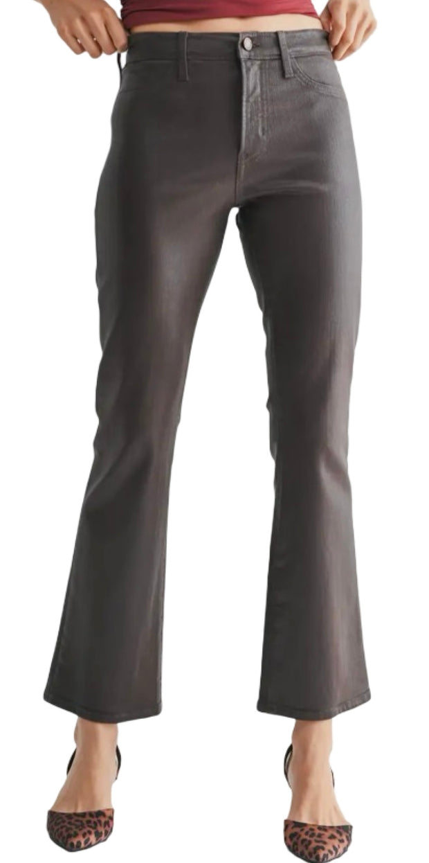 Coated Espresso Slim Cropped Bootcut
