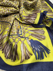 Tassel And Rope Print Silk Scarf