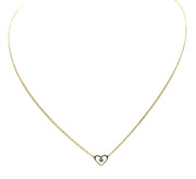 Enameled Heart w/ Diamond 14kt Gold Necklace