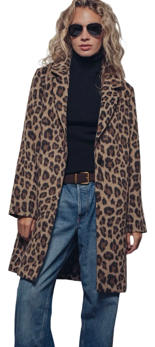 Leopard Print Oversized Statement Coat