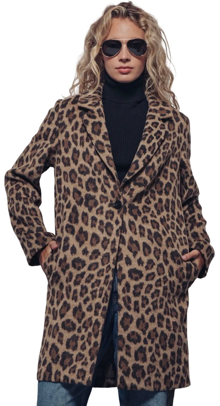Leopard Print Oversized Statement Coat