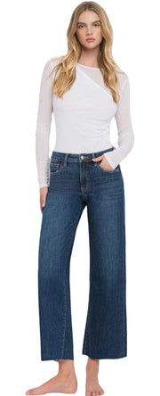 Tummy Control Mid Rise Wide Leg Jean