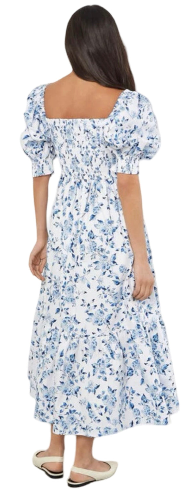 Floral Print Smock Cotton Dress
