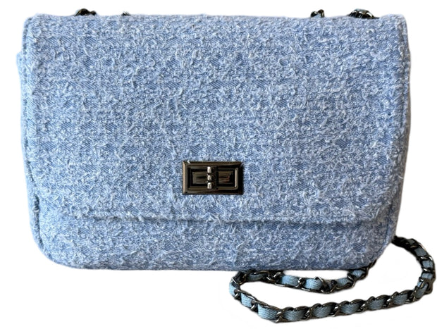 Denim Front Flap Handbag