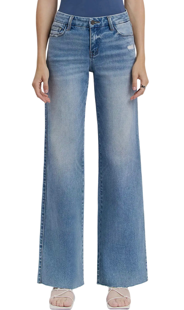 Mid Rise Wide Leg Jean