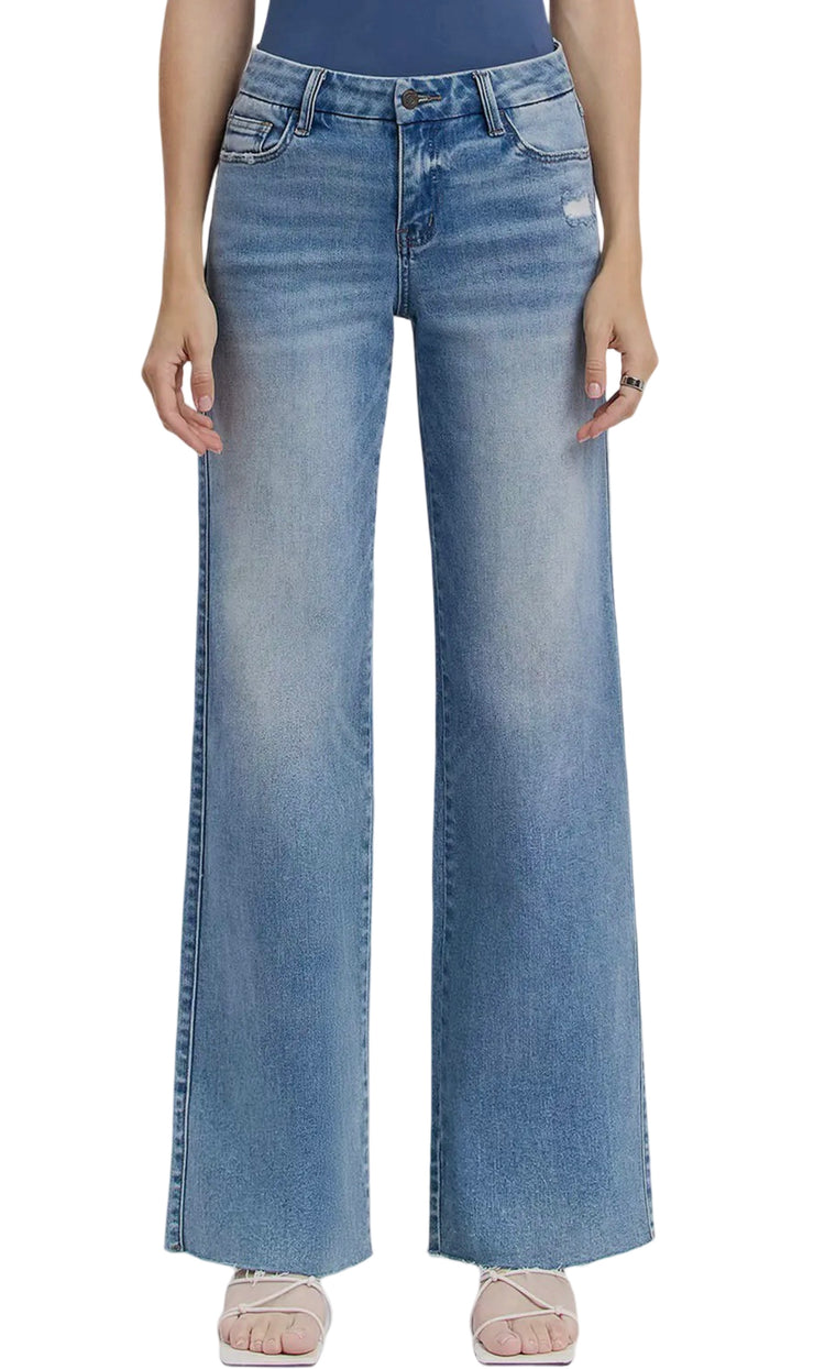 Mid Rise Wide Leg Jean