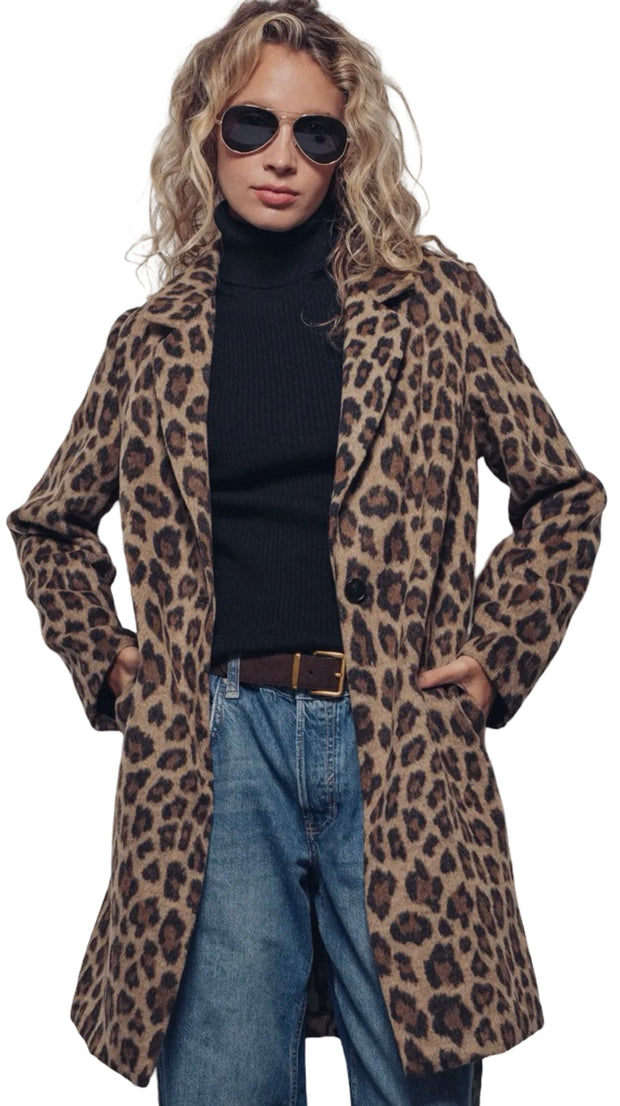 Leopard Print Oversized Statement Coat
