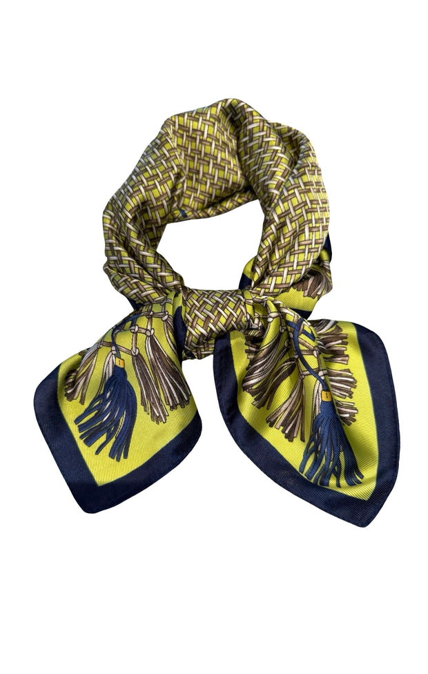 Tassel And Rope Print Silk Scarf