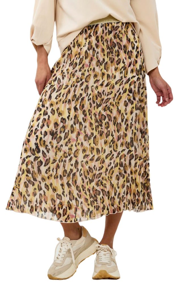 Plisse Leopard Skirt