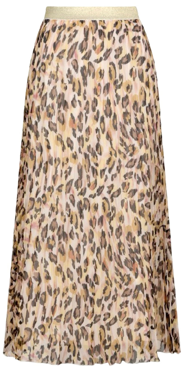 Plisse Leopard Skirt