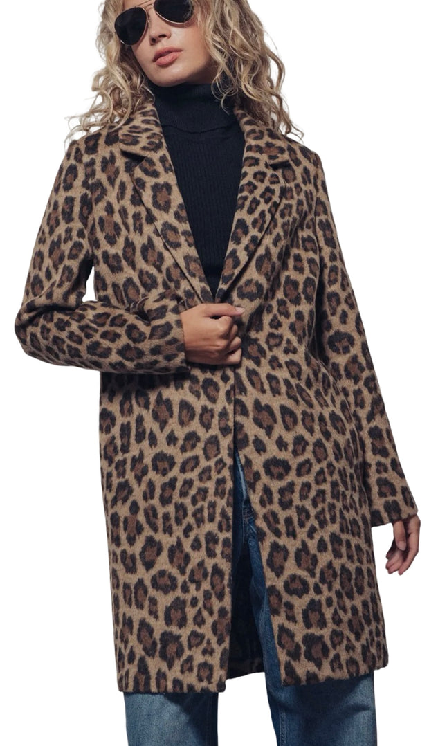 Leopard Print Oversized Statement Coat