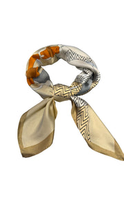 Buckle And Chain Print Silk Scarf