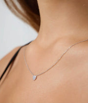 Paved Small Heart Necklace