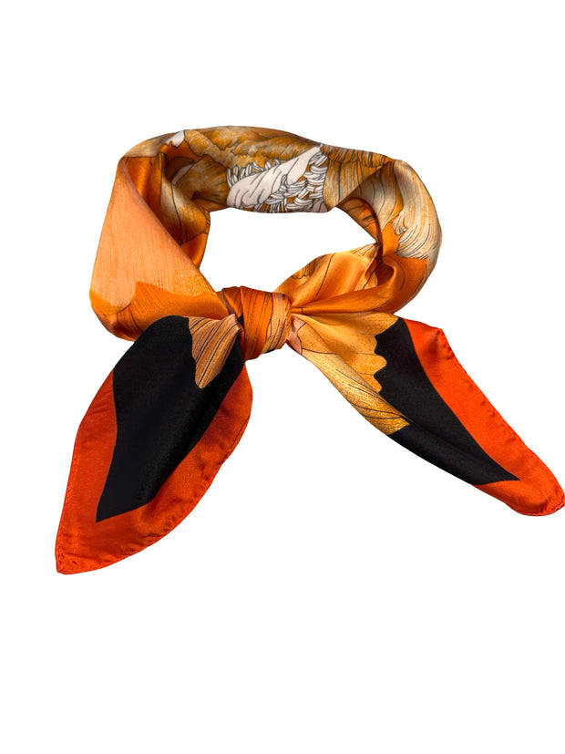 Fall Floral Silk Scarf