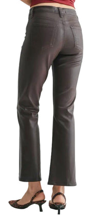 Coated Espresso Slim Cropped Bootcut