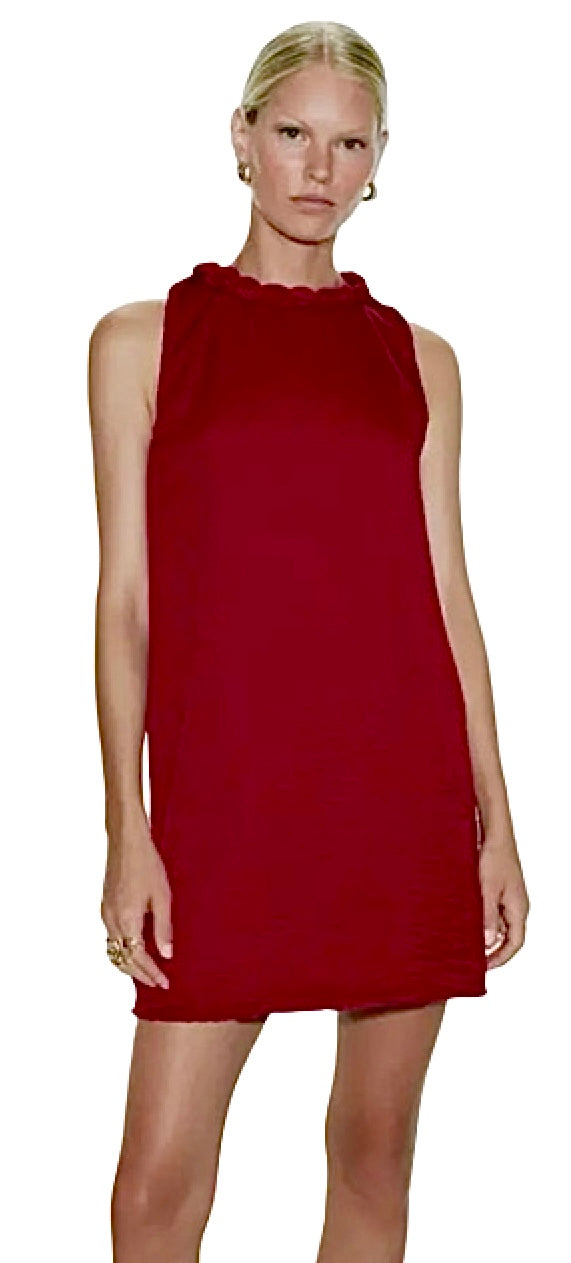 Neckline Accent Mini Shift Dress
