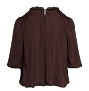 Round Neckline Accent Billowy Blouse
