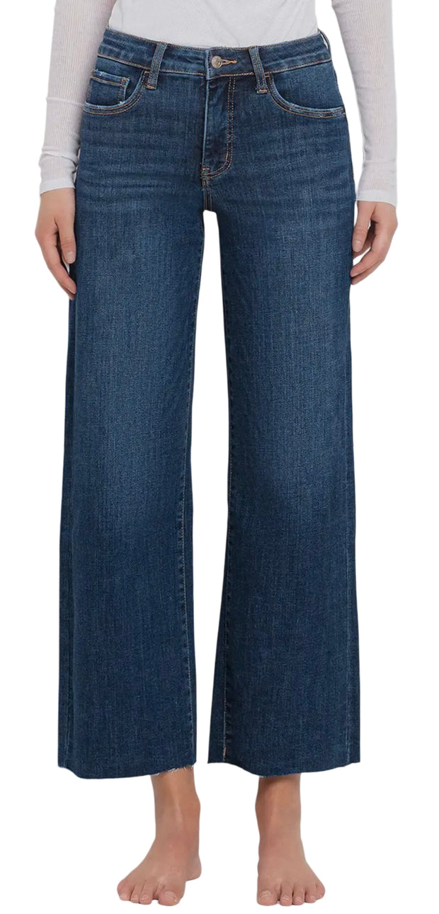 Tummy Control Mid Rise Wide Leg Jean