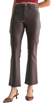 Coated Espresso Slim Cropped Bootcut