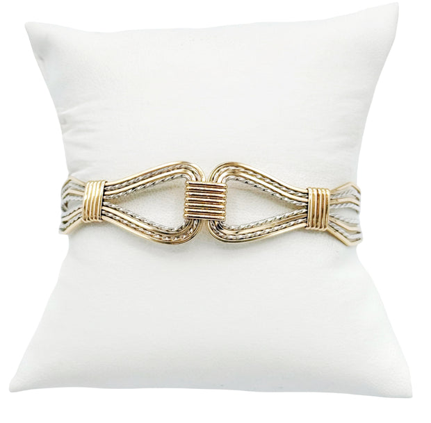 Two Tone Twisted Wire Bracelet