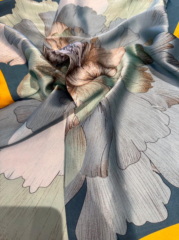 Fall Floral Silk Scarf