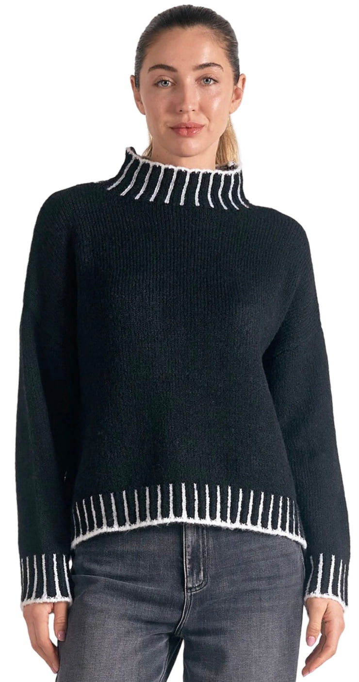 Mock Neck Pullover Sweater